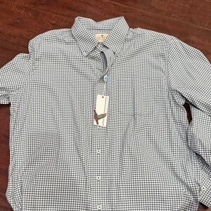 Gen Teal Men's Checkered Button-Down Shirt